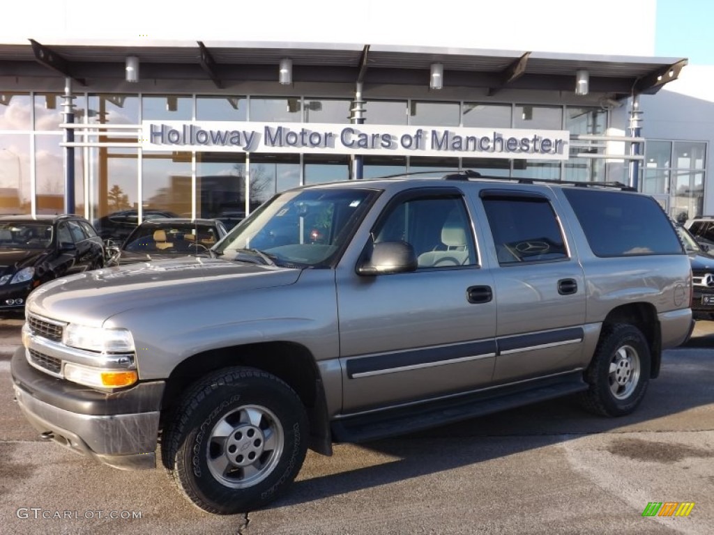 2003 Suburban 1500 LS 4x4 - Light Pewter Metallic / Tan/Neutral photo #1