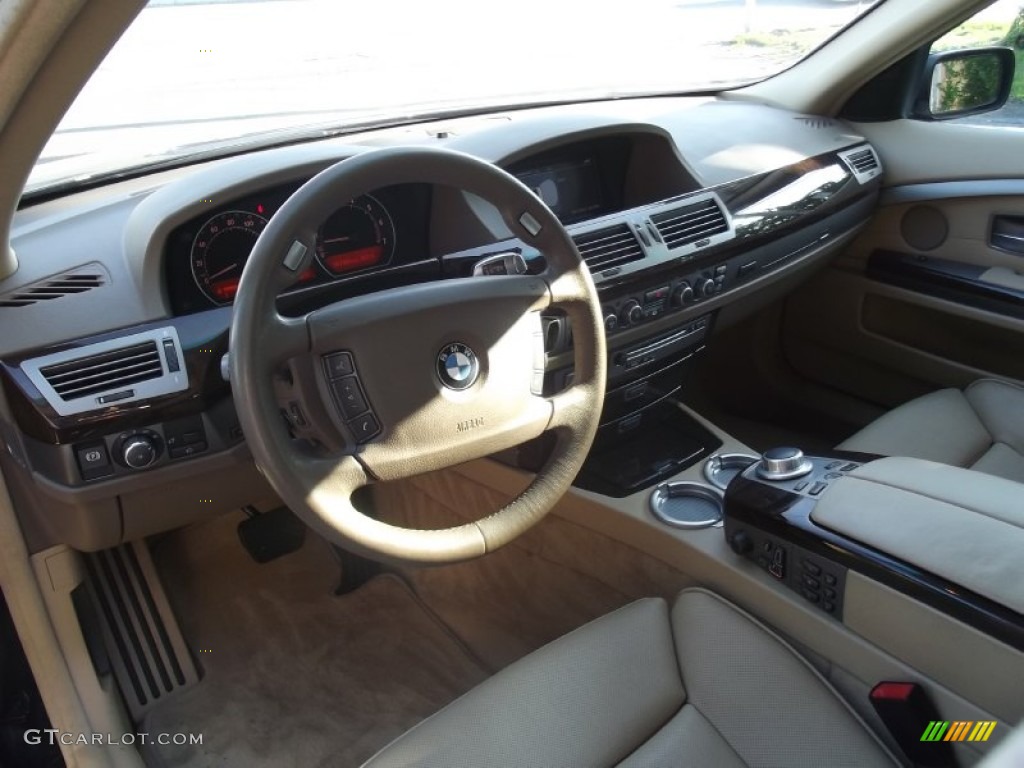 Cream Beige Interior 2007 BMW 7 Series 750Li Sedan Photo #82407732