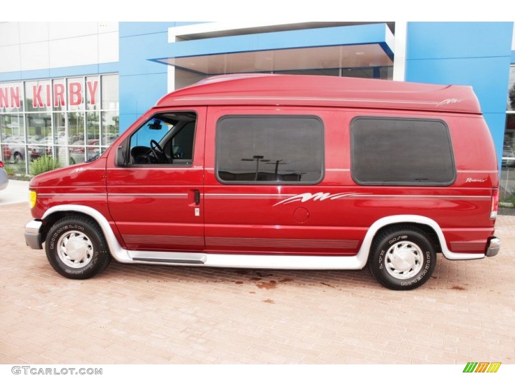 2000 E Series Van E150 Passenger Conversion - Toreador Red Metallic / Medium Graphite photo #13
