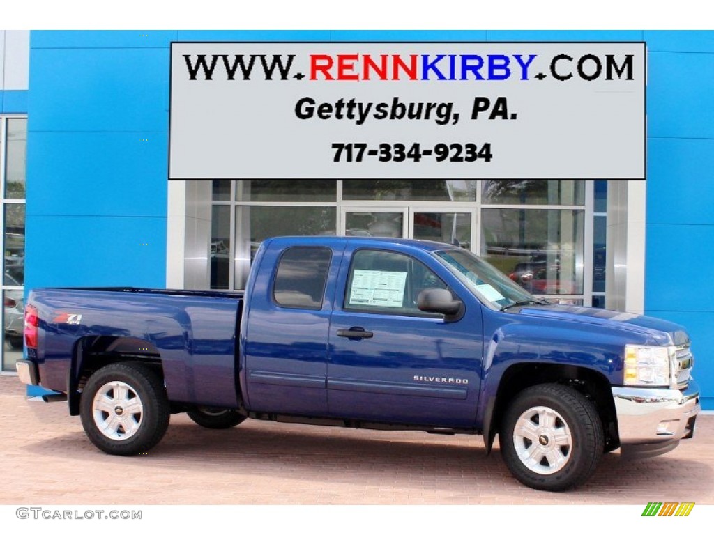 2013 Silverado 1500 LT Extended Cab 4x4 - Blue Topaz Metallic / Ebony photo #1