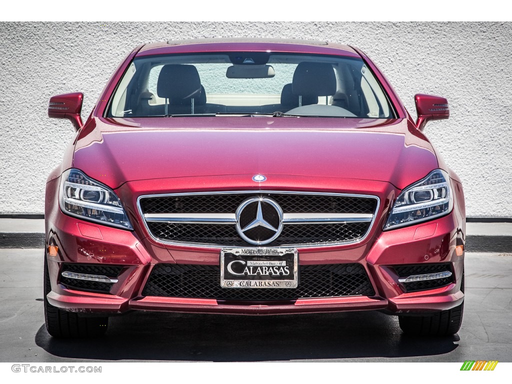 2012 CLS 550 Coupe - Storm Red Metallic / Almond/Mocha photo #2