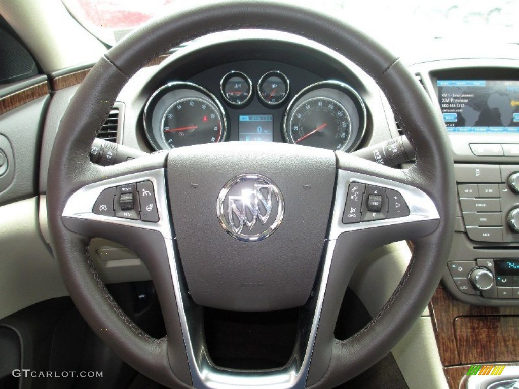 2013 Buick Regal Standard Regal Model Cashmere Steering Wheel Photo #82410624