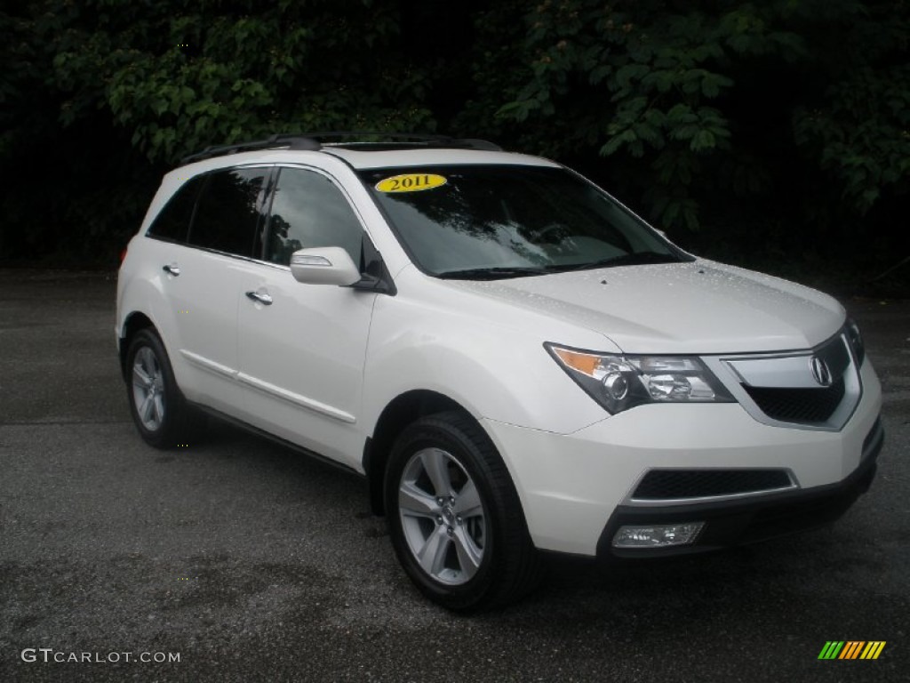 2011 MDX Technology - Aspen White Pearl / Taupe photo #1