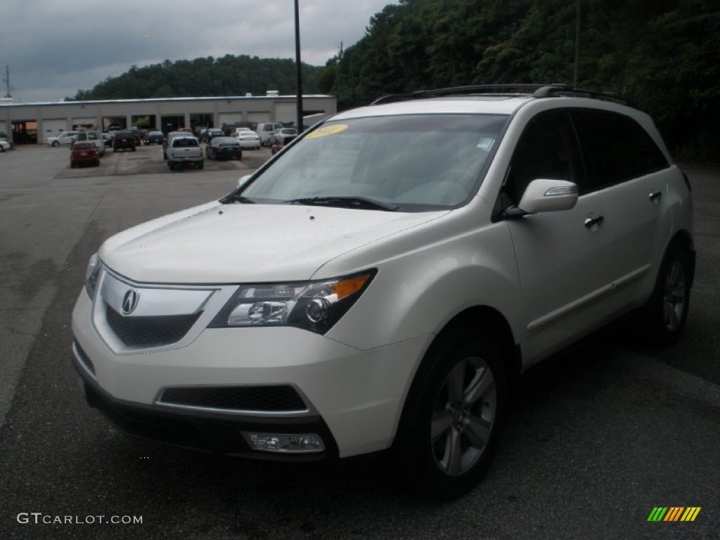 2011 MDX Technology - Aspen White Pearl / Taupe photo #13