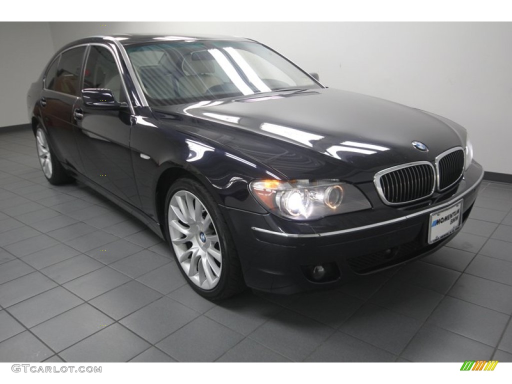 2008 7 Series 750Li Sedan - Black Sapphire Metallic / Cream Beige photo #1