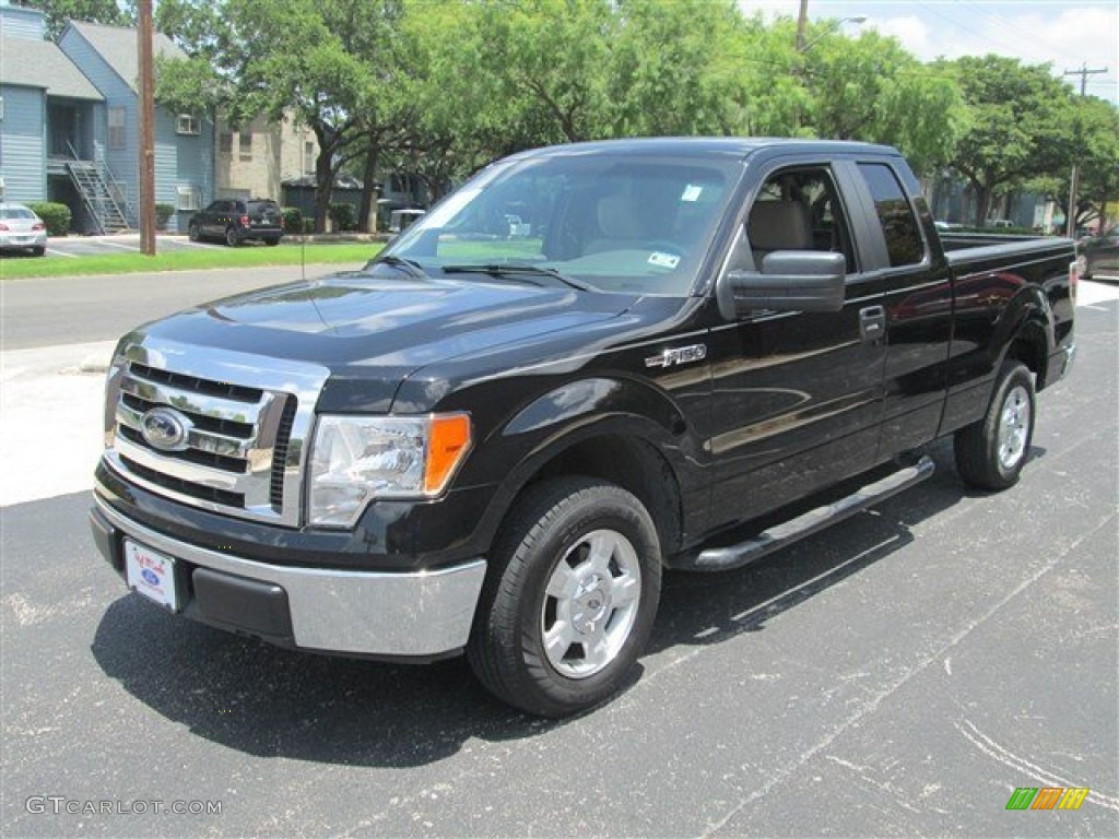 2009 F150 XLT SuperCab - Black / Stone/Medium Stone photo #26