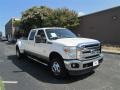 2011 Oxford White Ford F350 Super Duty Lariat Crew Cab 4x4 Dually  photo #1