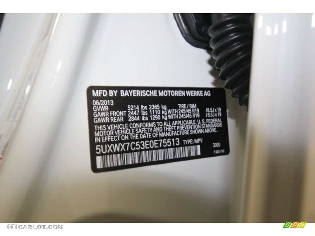 2014 X3 Color Code 300 for Alpine White Photo #82419872