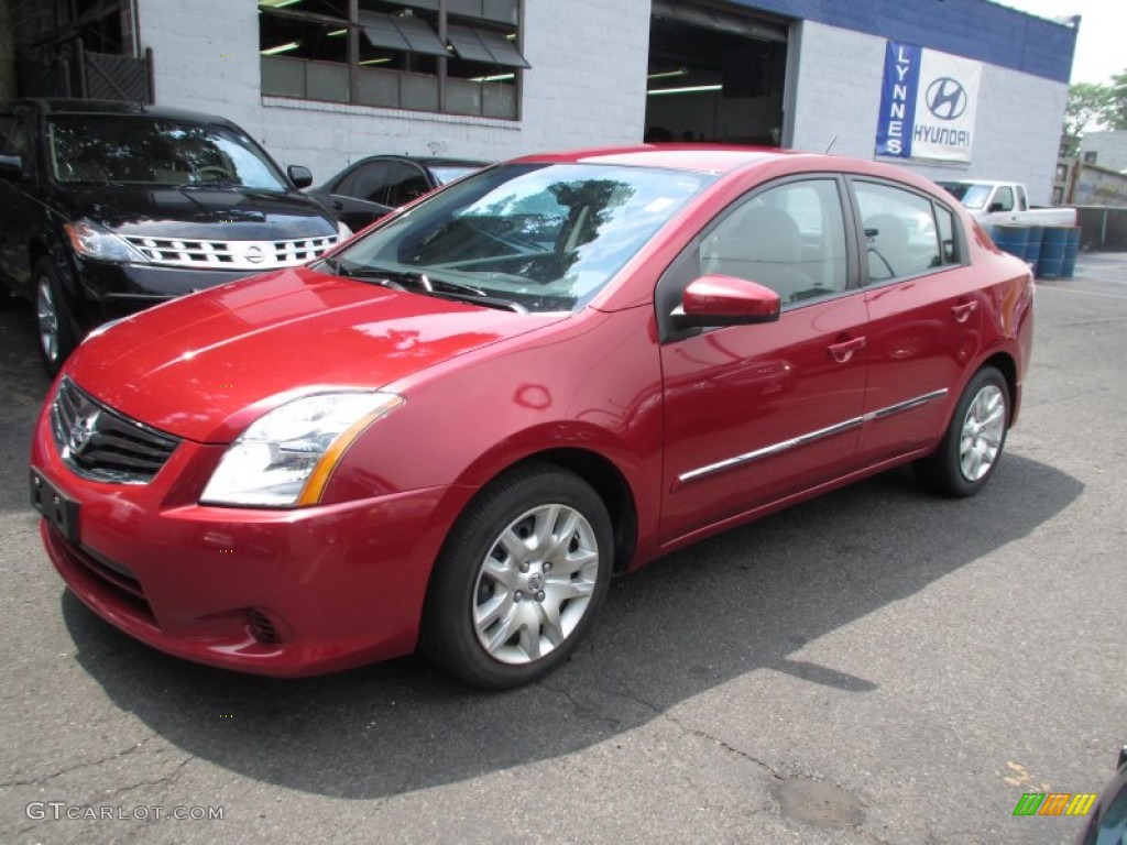 2010 Sentra 2.0 S - Red Brick Metallic / Charcoal photo #3