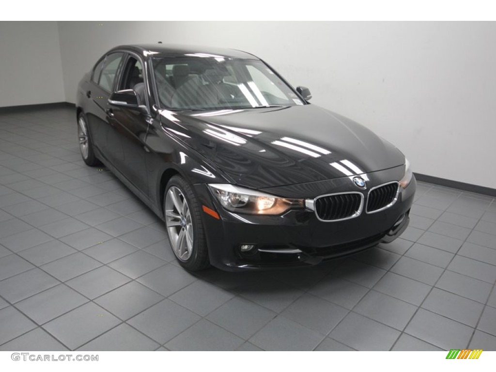 2013 3 Series 328i Sedan - Black Sapphire Metallic / Everest Grey/Black photo #1