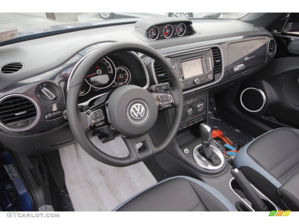 Black/Blue Interior 2013 Volkswagen Beetle Turbo Convertible Photo #82423667