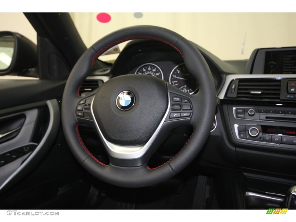 2013 BMW 3 Series 328i Sedan Everest Grey/Black Steering Wheel Photo #82424070