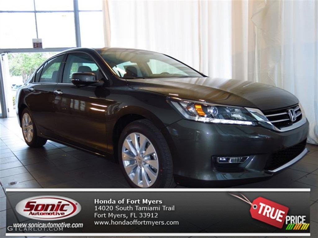 2013 Accord EX-L V6 Sedan - Hematite Metallic / Black photo #1