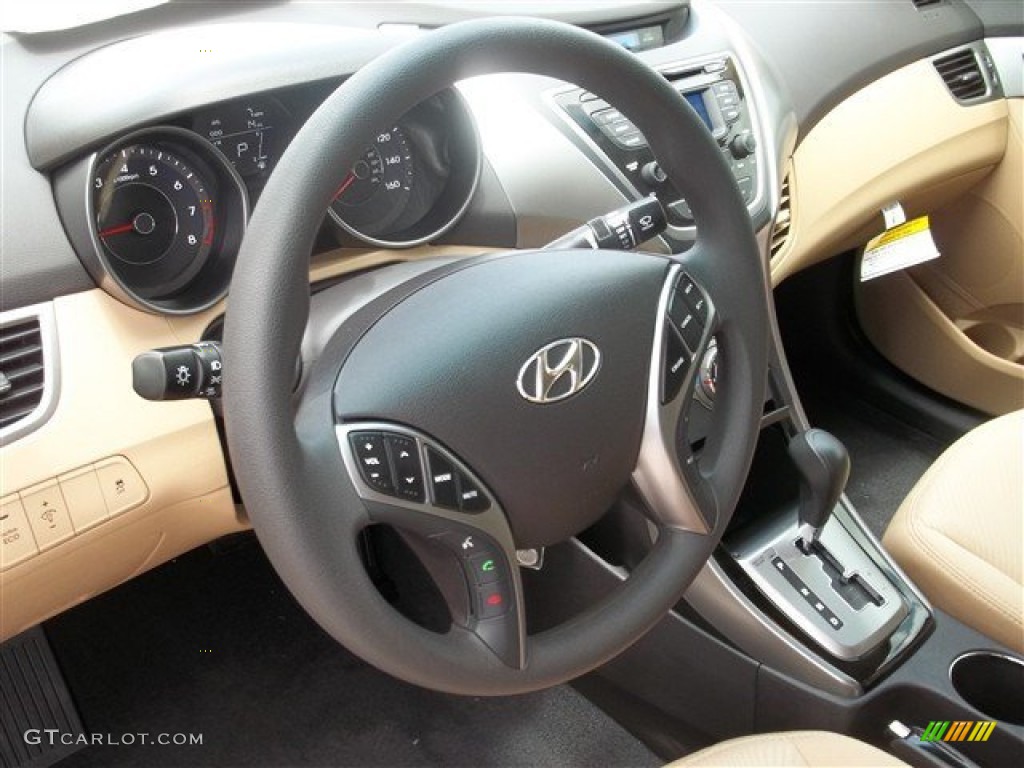 2013 Elantra GLS - Shimmering White / Beige photo #4
