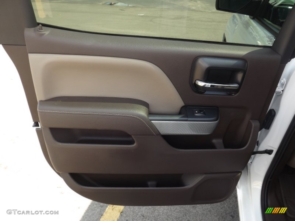 2014 Chevrolet Silverado 1500 LTZ Z71 Crew Cab 4x4 Cocoa/Dune Door Panel Photo #82426542