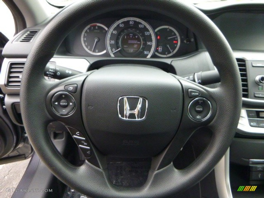 2013 Honda Accord LX Sedan Black Steering Wheel Photo #82427334