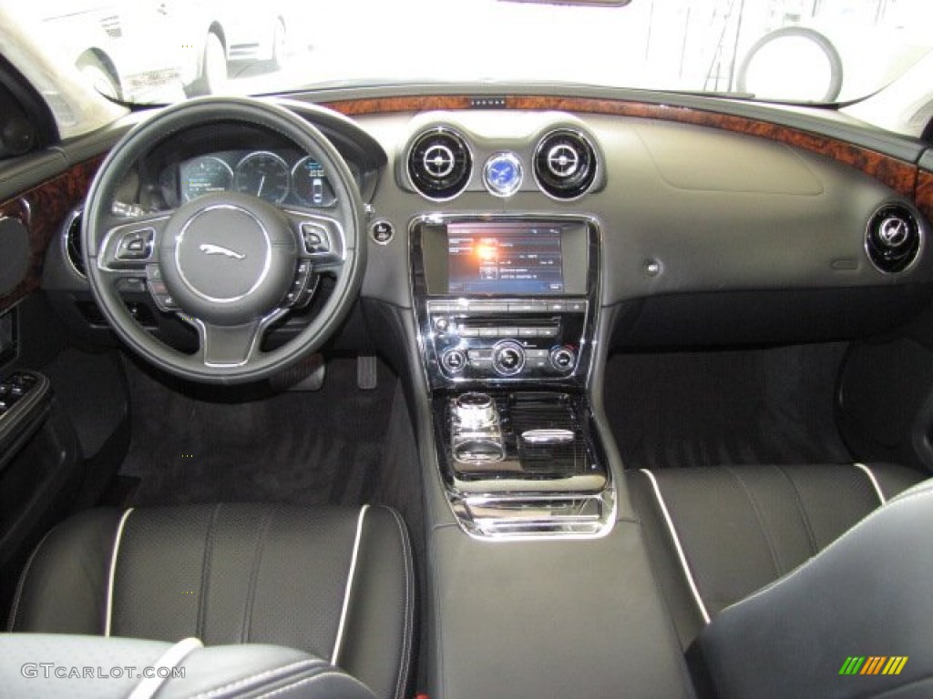 2011 Jaguar XJ XJL Jet Black/Ivory Dashboard Photo #82430285
