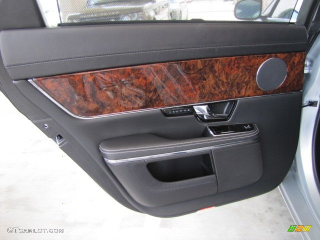 2011 Jaguar XJ XJL Jet Black/Ivory Door Panel Photo #82431429