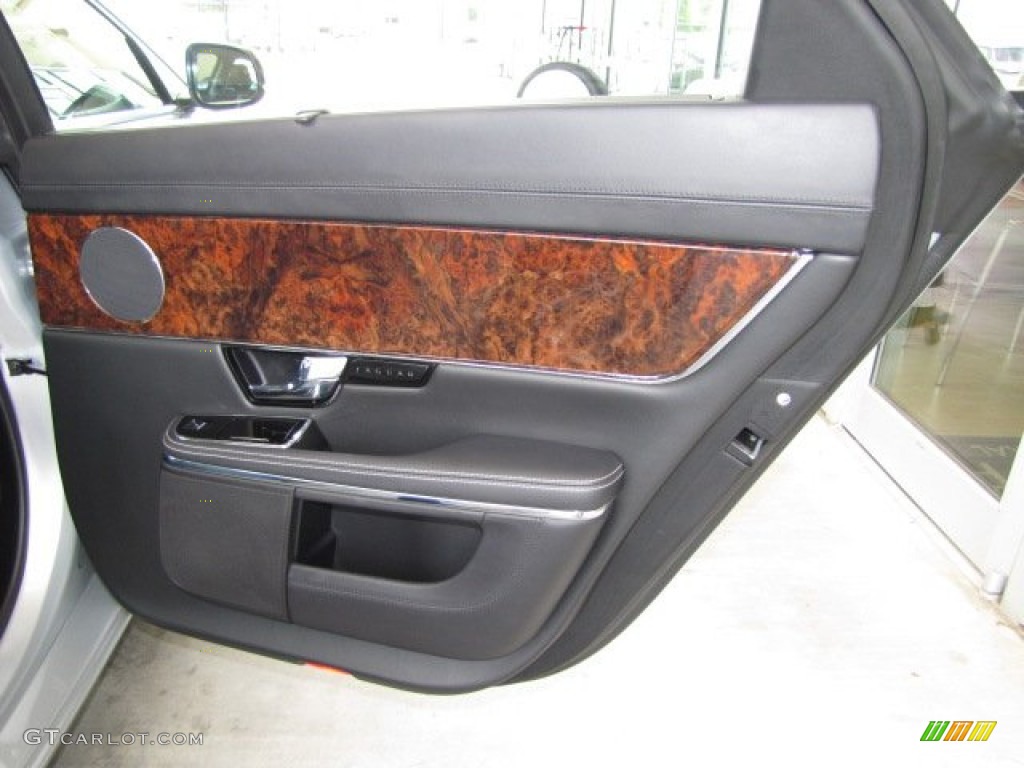 2011 Jaguar XJ XJL Jet Black/Ivory Door Panel Photo #82431476