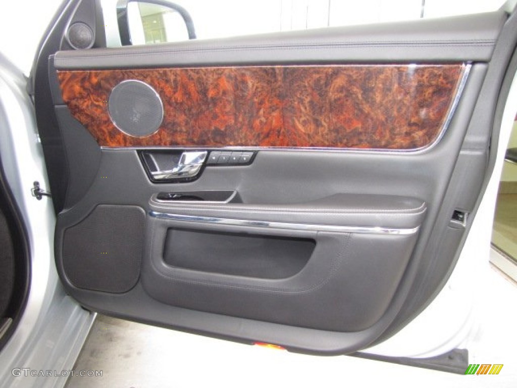 2011 Jaguar XJ XJL Jet Black/Ivory Door Panel Photo #82431518