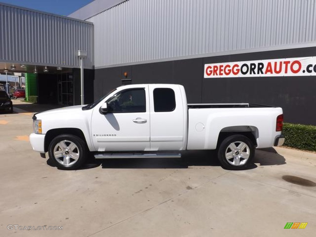 2008 Silverado 1500 LTZ Extended Cab - Summit White / Light Cashmere/Ebony Accents photo #6