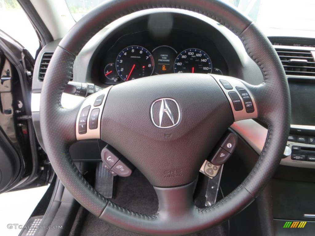 2007 Acura TSX Sedan Ebony Steering Wheel Photo #82434220