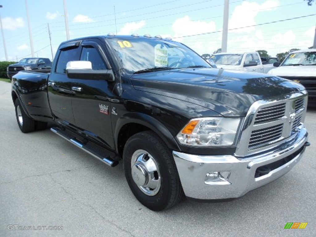 2010 Ram 3500 Laramie Crew Cab Dually - Brilliant Black Crystal Pearl / Dark Slate/Medium Graystone photo #11