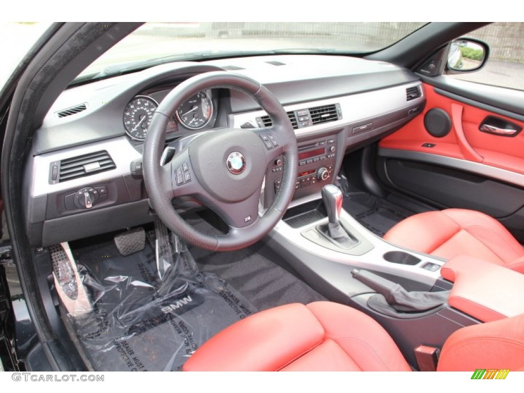 2011 3 Series 335i Convertible - Black Sapphire Metallic / Coral Red/Black Dakota Leather photo #10