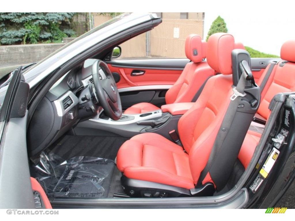 2011 3 Series 335i Convertible - Black Sapphire Metallic / Coral Red/Black Dakota Leather photo #11