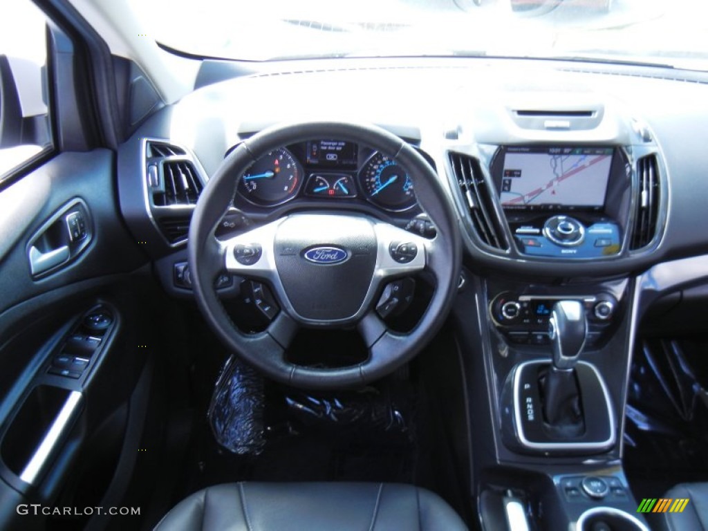 2013 Ford Escape Titanium 2.0L EcoBoost Charcoal Black Dashboard Photo #82442040