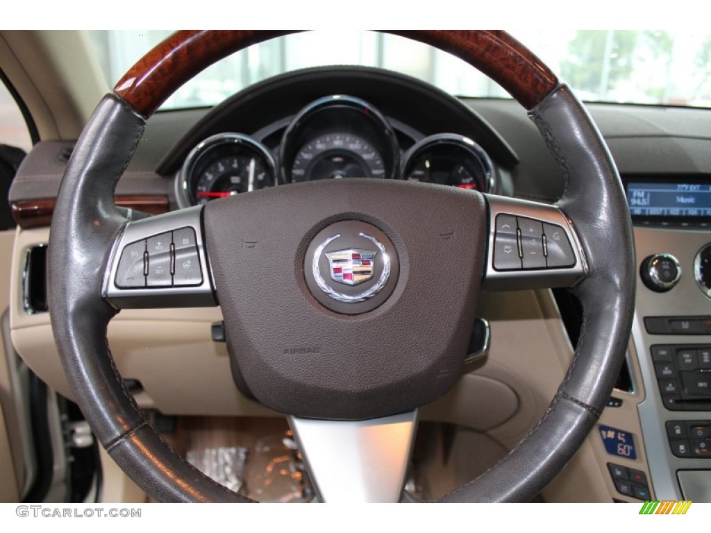2011 Cadillac CTS 3.0 Sedan Cashmere/Cocoa Steering Wheel Photo #82442492