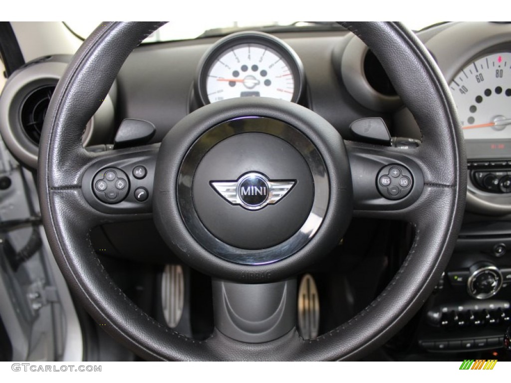 2012 Mini Cooper S Countryman All4 AWD Gravity Polar Beige Leather Steering Wheel Photo #82443275