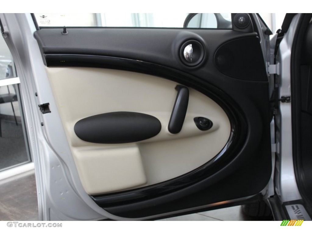 2012 Mini Cooper S Countryman All4 AWD Gravity Polar Beige Leather Door Panel Photo #82443294