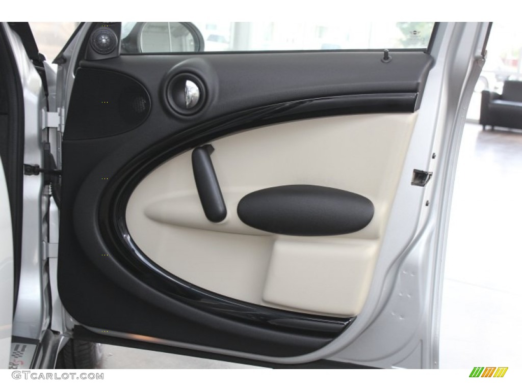 2012 Mini Cooper S Countryman All4 AWD Gravity Polar Beige Leather Door Panel Photo #82443314