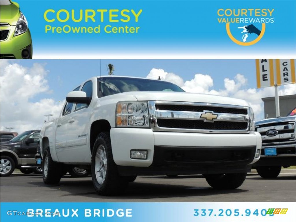 2008 Silverado 1500 LTZ Crew Cab 4x4 - Summit White / Light Cashmere/Ebony Accents photo #1