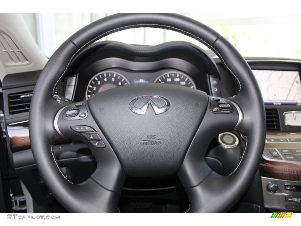 2013 Infiniti M 37 Sedan Graphite Steering Wheel Photo #82445133