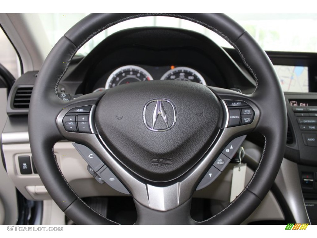 2013 Acura TSX Technology Graystone Steering Wheel Photo #82445652