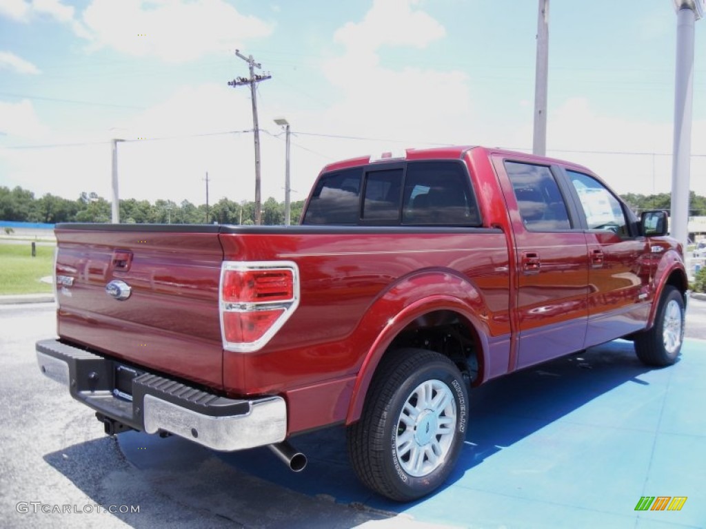 2013 F150 Lariat SuperCrew - Ruby Red Metallic / Adobe photo #3