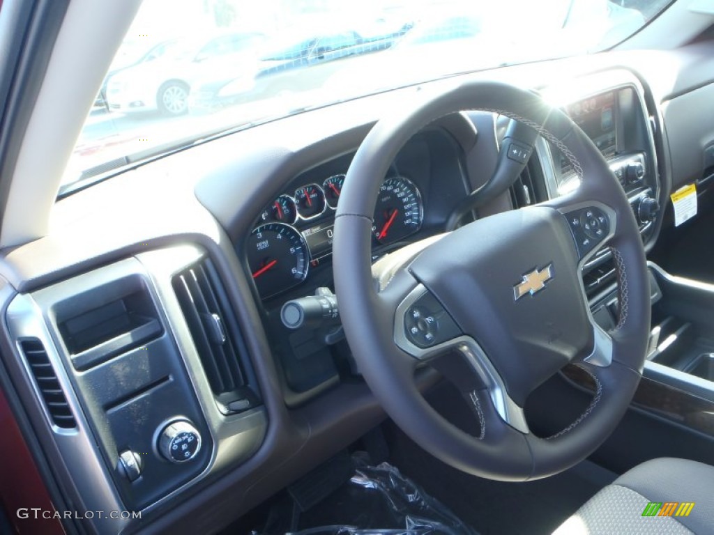 2014 Chevrolet Silverado 1500 LT Crew Cab Cocoa/Dune Steering Wheel Photo #82448662