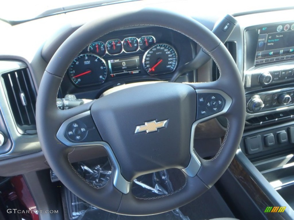 2014 Chevrolet Silverado 1500 LT Crew Cab Cocoa/Dune Steering Wheel Photo #82448683