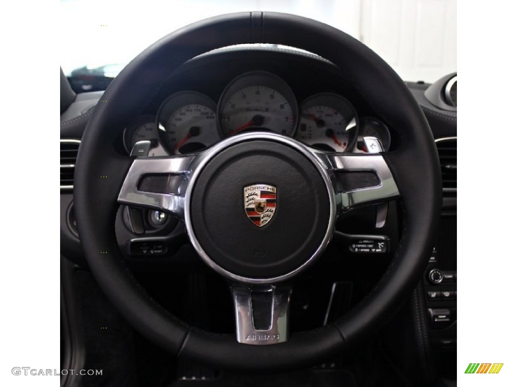 2011 Porsche 911 Turbo S Coupe Black Steering Wheel Photo #82451417