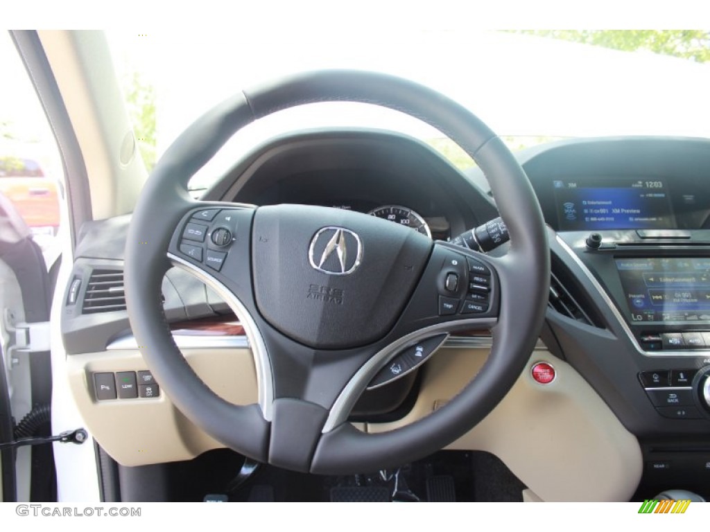 2014 Acura MDX SH-AWD Advance Parchment Steering Wheel Photo #82451868