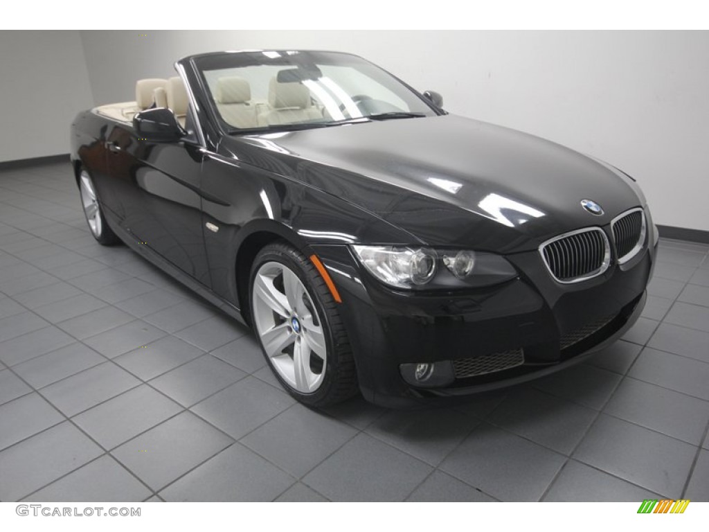 2010 3 Series 335i Convertible - Black Sapphire Metallic / Cream Beige photo #1