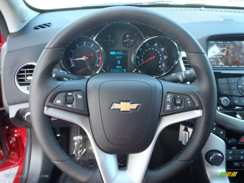 2014 Chevrolet Cruze LT Jet Black Steering Wheel Photo #82452095