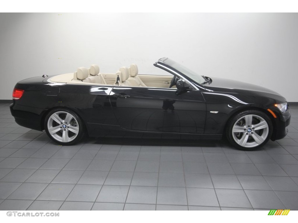 2010 3 Series 335i Convertible - Black Sapphire Metallic / Cream Beige photo #7