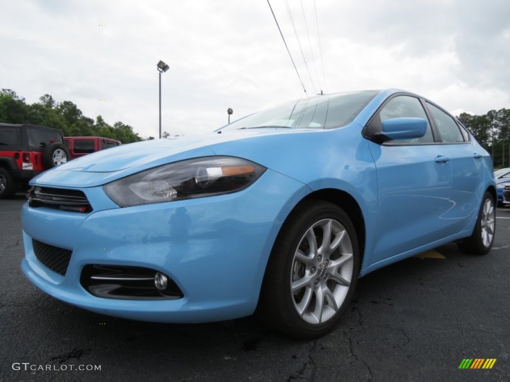 2013 Dart SXT - Laguna Blue / Black/Light Diesel Gray photo #3