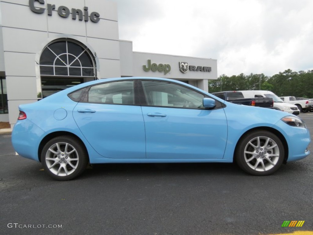 2013 Dart SXT - Laguna Blue / Black/Light Diesel Gray photo #8