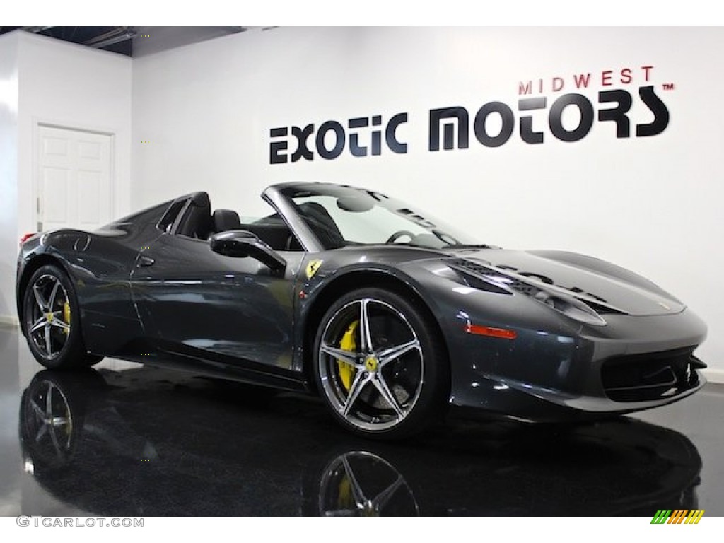 2013 458 Spider - Grigio Silverstone (Dark Grey Metallic) / Nero photo #5