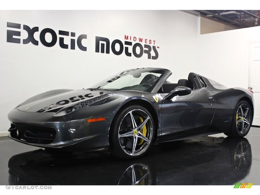 2013 458 Spider - Grigio Silverstone (Dark Grey Metallic) / Nero photo #6
