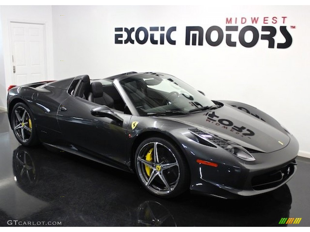 2013 458 Spider - Grigio Silverstone (Dark Grey Metallic) / Nero photo #9